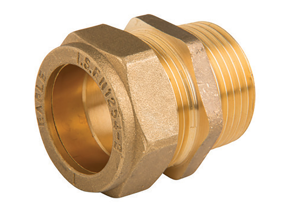 Brass Gas Compression Male Coupling