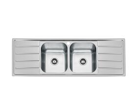Posh Solus Mk3 Double Bowl Double Drainer Sink 1 Taphole Stainless Steel
