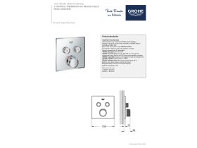 Technical Guide - GROHE SmartControl Thermostat 2B Square Front of Wall Trim Set Only Chrome