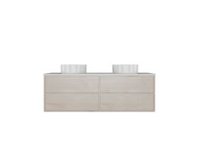 Kado Aspect Wall Hung Vanity Unit 1500mm Double Bowl 4 Drawer Corian 20mm Top