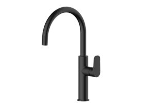 Hero - Mizu Silk Gooseneck Sink Mixer Curved Matte Black (5 Star)