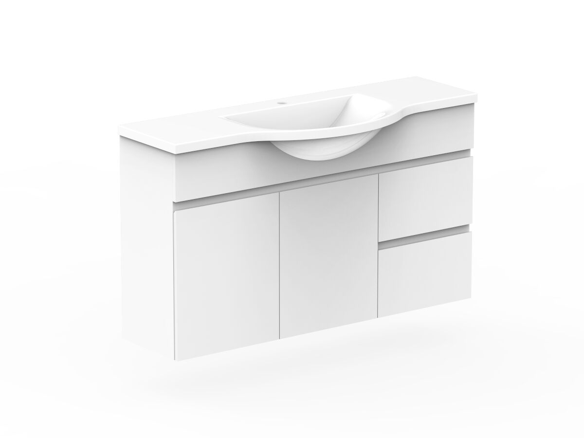 Posh Domaine Plus 1200mm Wall Hung Vanity Unit SemiRecessed Centre