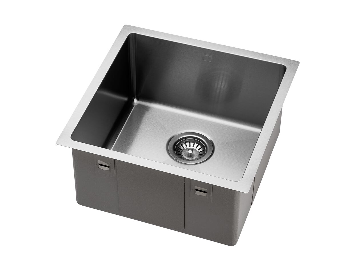 Memo Zenna Single Bowl Sink No Taphole Nanoplated Nickel