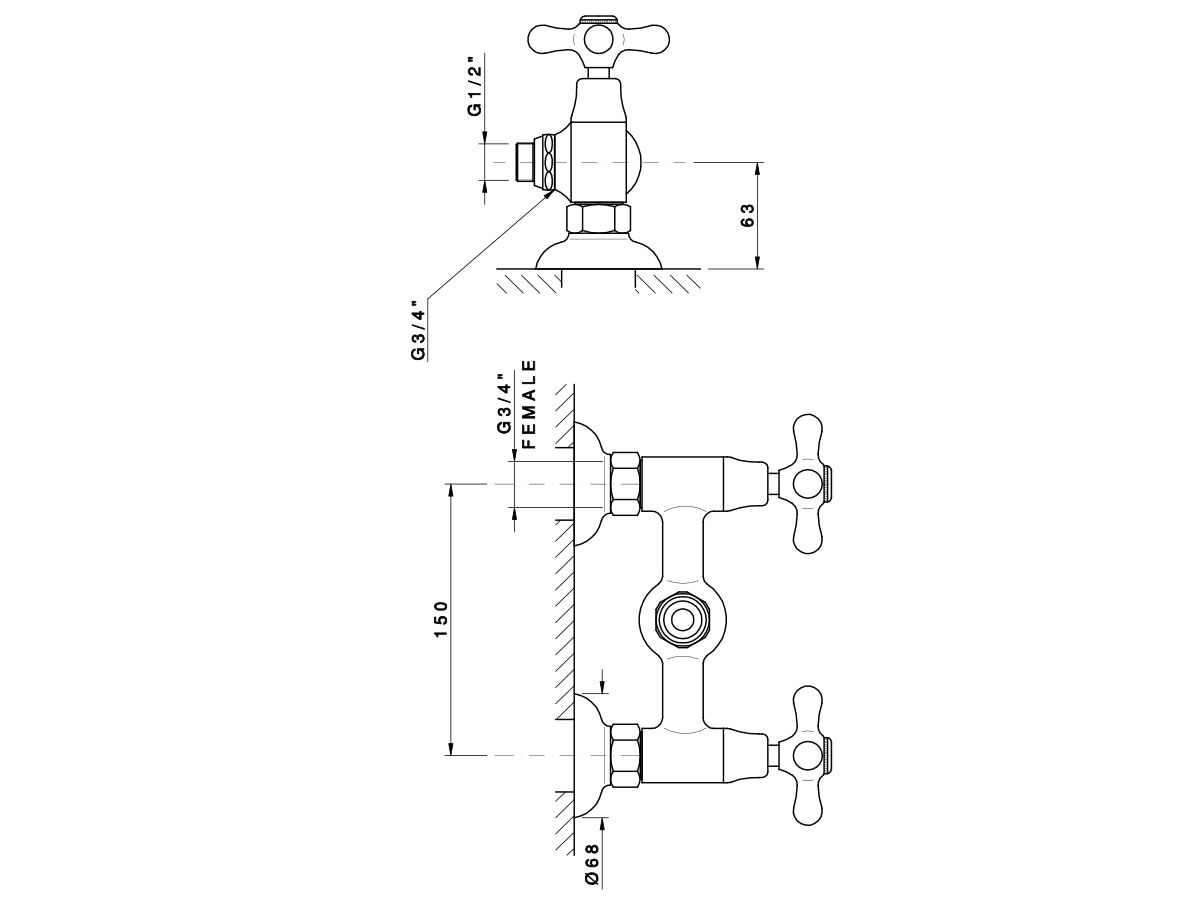 Classic Provincial Exposed Shower Breech Chrome from Reece