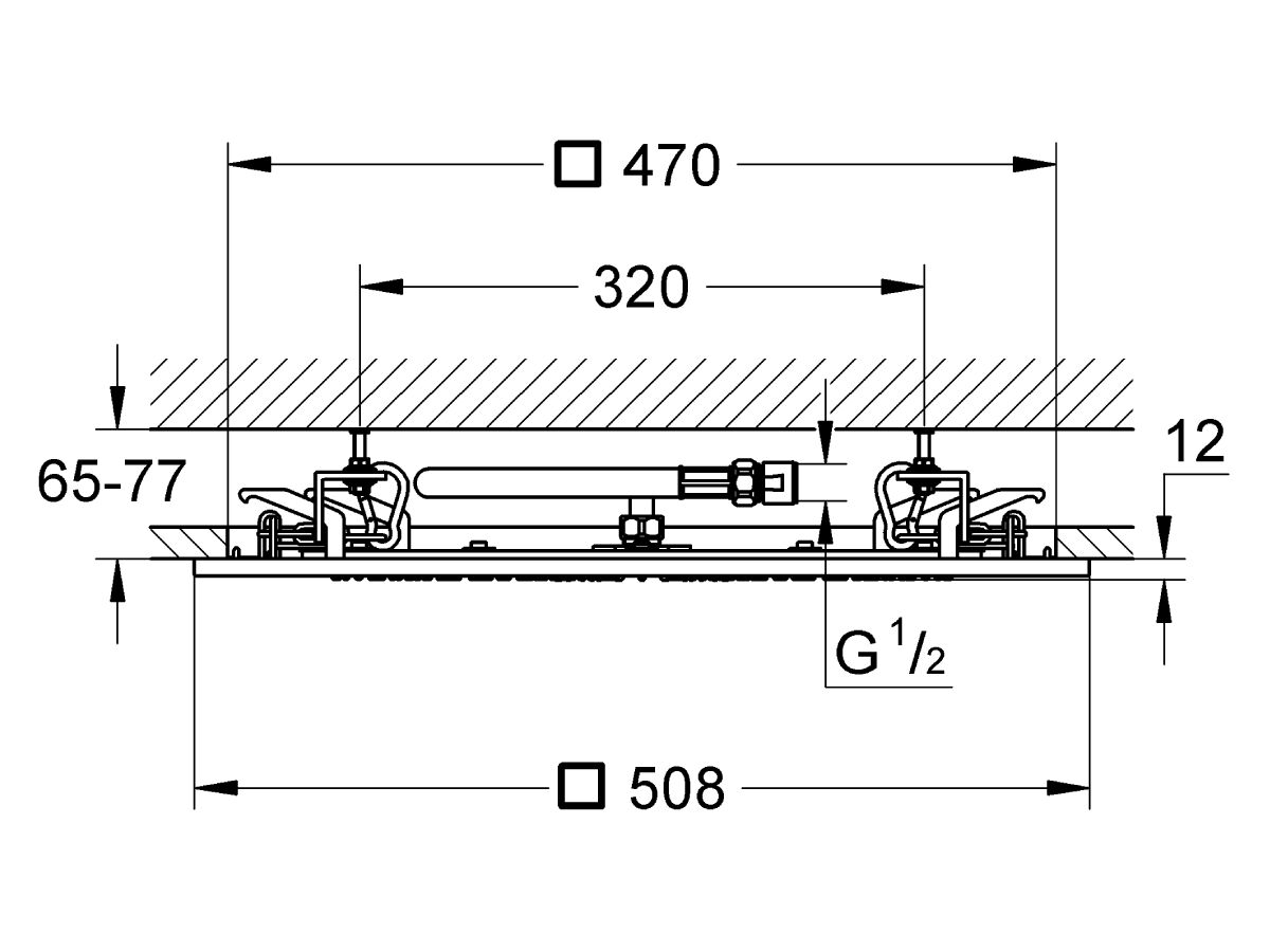 GROHE Rainshower FSeries Ceiling Mounted Shower Head 508mm Chrome (3