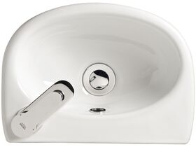 American Standard Studio Wall Basin with Fixing Kit 1 Taphole 350mm White