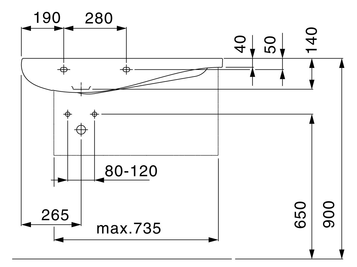 LAUFEN Alessi One Vanity No Taphole 900mm