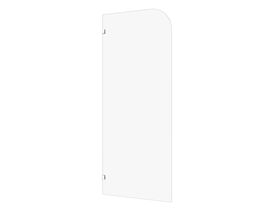 Hero - Kado Lux Frameless Curved Panel with Wall Clips Clear Glass 900mm Chrome