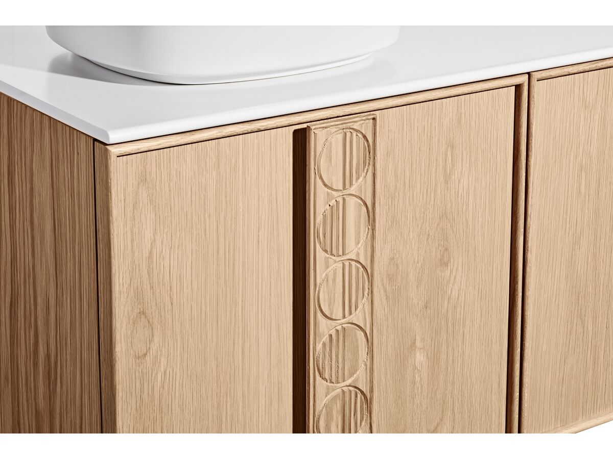 ISSY Adorn Above Counter or Semi Inset Wall Hung Vanity Unit with Three Drawers & Internal Shelves with Grande Handle 87