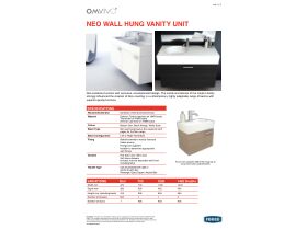 Technical Guide - Neo Mini Wall Hung Vanity Unit