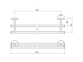 Caroma Liano Nexus Double Towel Rail Black