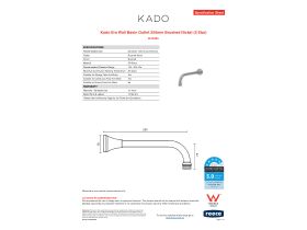 Specification Sheet - Kado Era Wall Basin Outlet 250mm Brushed Nickel (5 Star)