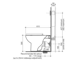 Caroma Metro Invisi II Wall Faced Toilet Suite with Standard Seat White (4 Star)