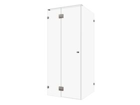 Hero - Kado Lux Frameless Enclosure with Wall Clips 900 x 900mm Brushed Gunmetal