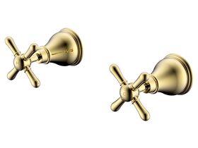 Milli Voir Wall Top Assemblies Cross Handle Brass Gold