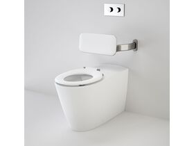 Caroma Care 800 Cleanflush Wall Faced Back Inlet Invisi II Toilet Suite S&P Trap Backrest with Caravelle Single Flap Seat White (4 Star)