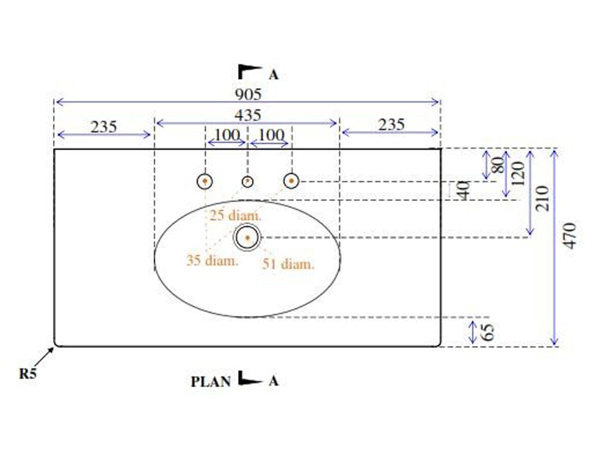 Posh Bristol Vanity Unit with Kick 2 Door 2 Drawer 910mm White