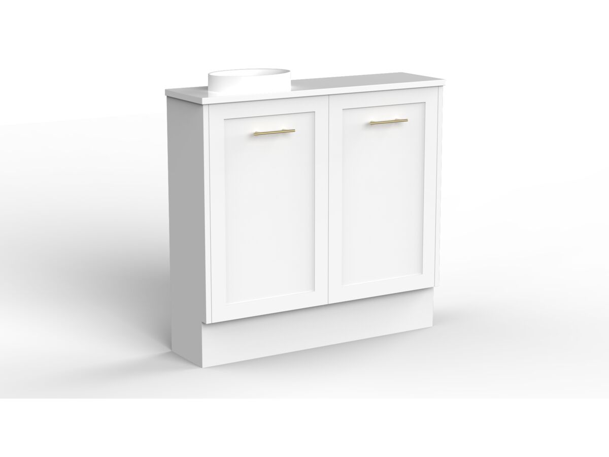 Kado Lux Petite Vanity Unit Floor Mount 900 Left Bowl (Basin Included)