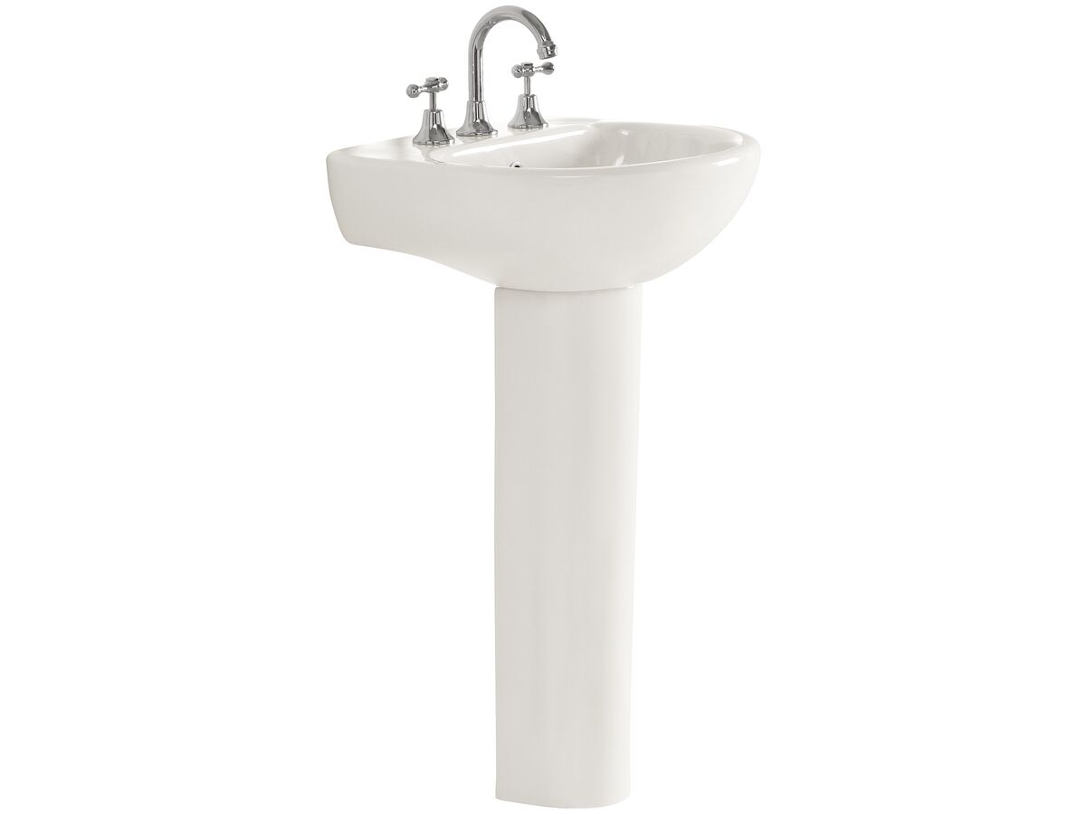 American Standard Studio Basin and Pedestal Three Taphole 500mm White