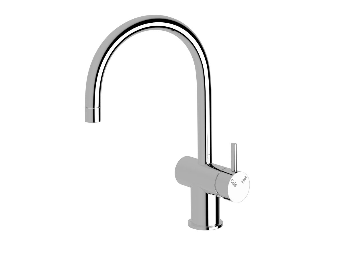 Scala Mini Sink Mixer Large Curved Right Hand Chrome (5 Star)