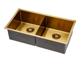 Memo Zenna Double Bowl Sink Stainless Steel Nanoplated Gold