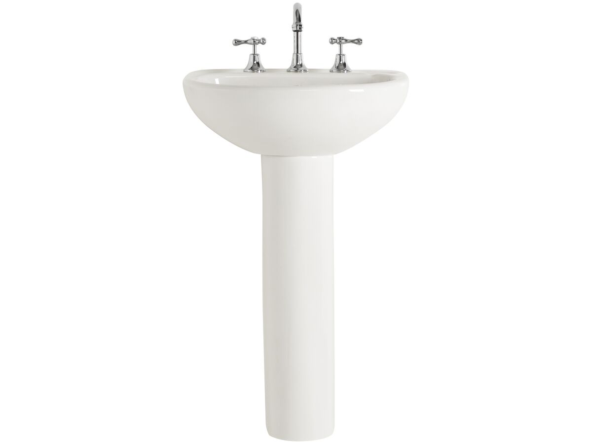 American Standard Studio Basin and Pedestal Three Taphole 500mm White