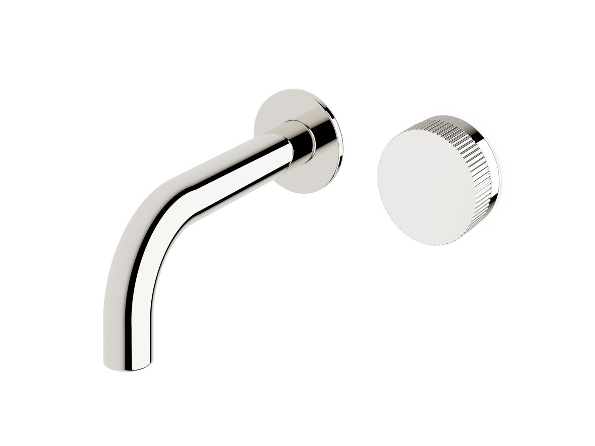 Milli Pure Progressive Wall Basin Mixer Tap System 160mm with Linear Textured Handle Chrome
