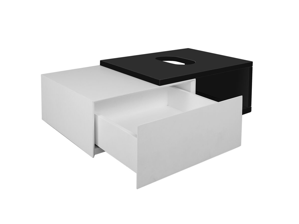Mizu Bloc Wall Hung Vanity Unit No Basin 900mm Black/ White