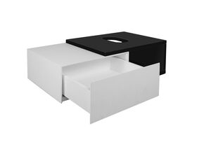 Mizu Bloc Wall Hung Vanity Unit No Basin 900mm Black/ White