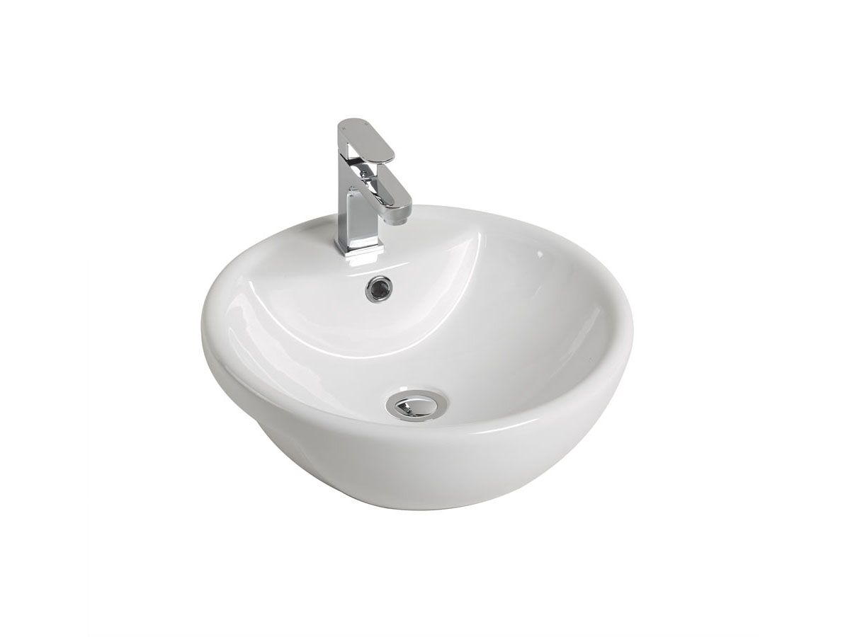 Mizu Drift Semi-Recessed Basin 430mm 1 Taphole White