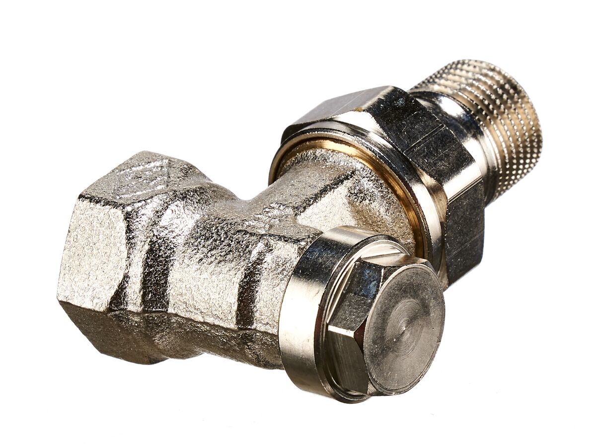 Heimeier Lockshield Valve Right Angled 1/2" from Reece