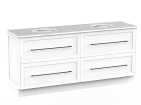 Kado Lux 1800mm Vanity Unit with Kick Caesarstone Double Bowl 4 Drawers (No Basin)