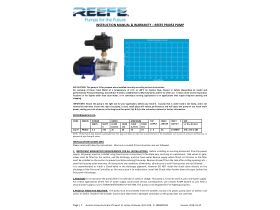 Installation Instructions - Reefe PRJ052 Prm Jet Pressure Pump 55 Litre Per Minute