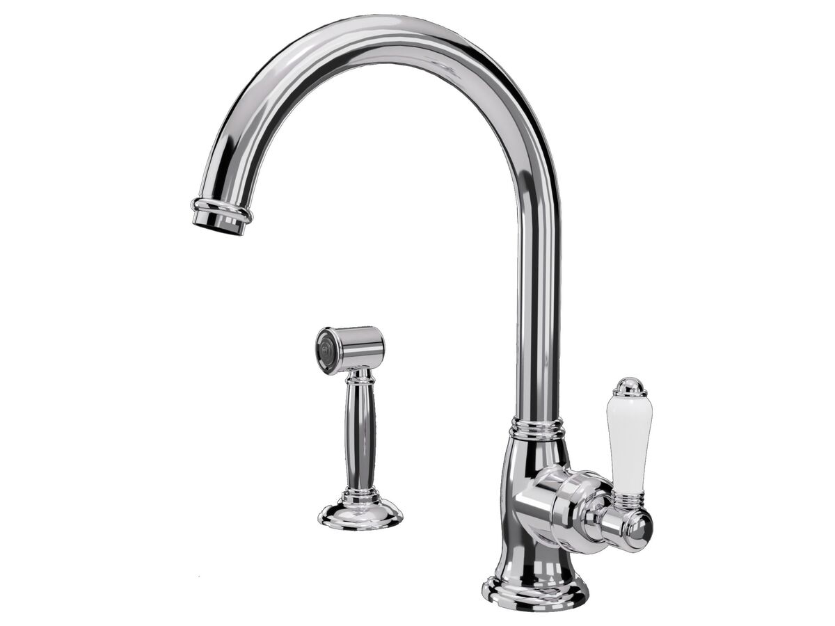Nicolazzi Adore Gooseneck Sink Mixer Tap with Pull Out Spray