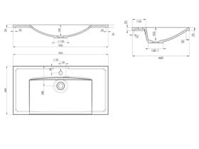 ADP Bayo Vanity Unit Wall Hung 2 Drawer 2 Internal Drawers 1 Taphole 900mm