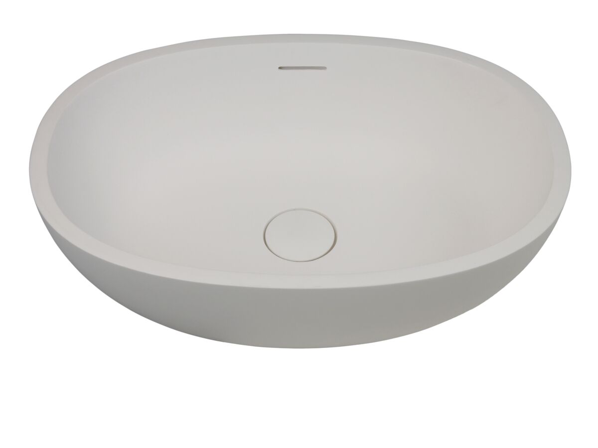 Kado Lussi Cast Solid Surface Above Counter Basin with Plug & Waste