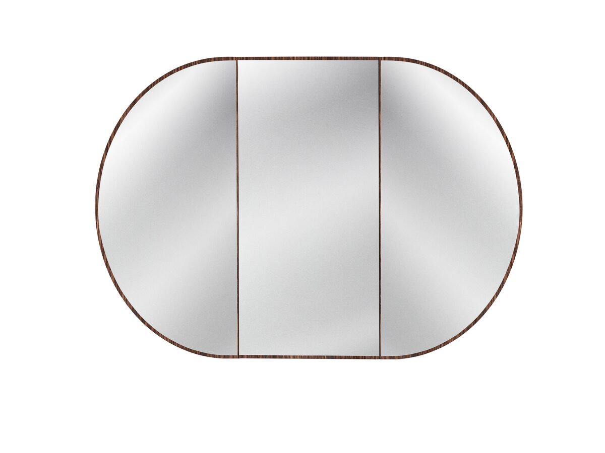ISSY Halo 1500 x 930mm Rounded Triple Mirror with Shaving Cabinet