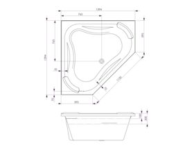 Indulge 1400 Corner Bath White