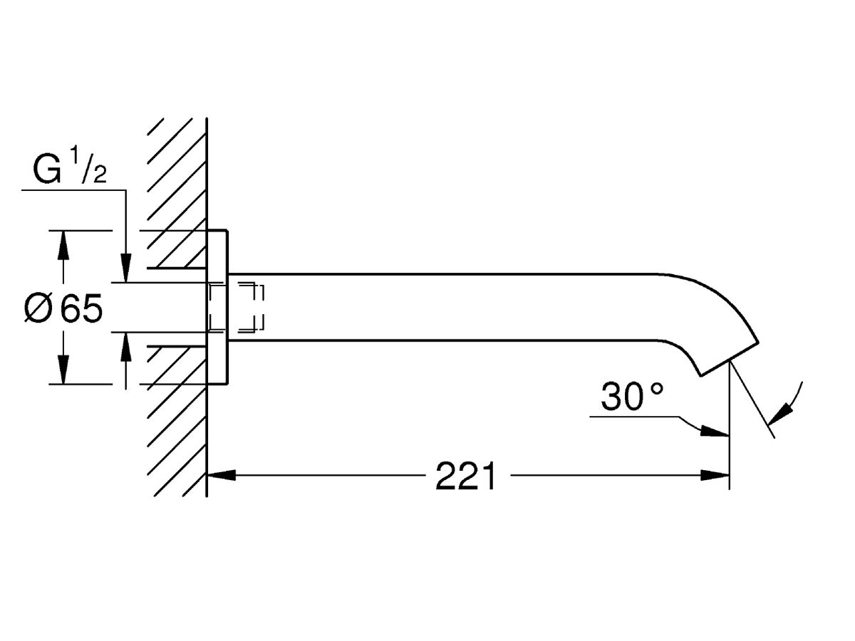 GROHE Essence New Bath Outlet 230mm Chrome from Reece