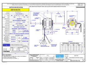 Specification Sheet - Fasco Fan Motor 240V 3 Speed 425W 8061S109-01S