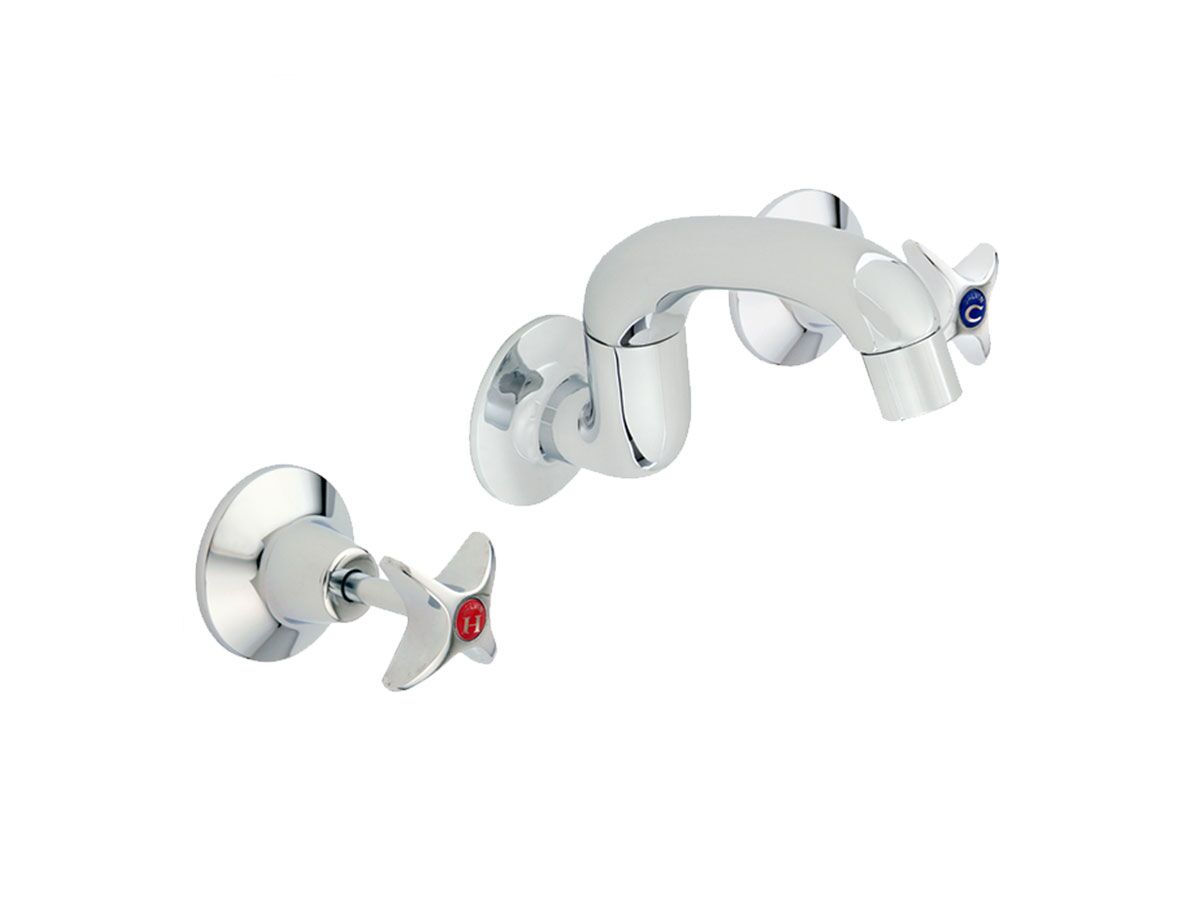 Wall Mounted Sink Set with Upswept Swivel