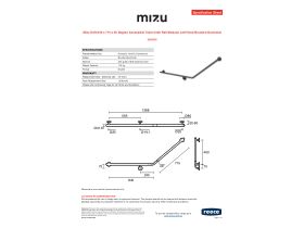 Specification Sheet - Mizu Drift 840 x 715 x 40 Degree Accessible Toilet Grab Rail Modular Left Hand Brushed Gunmetal