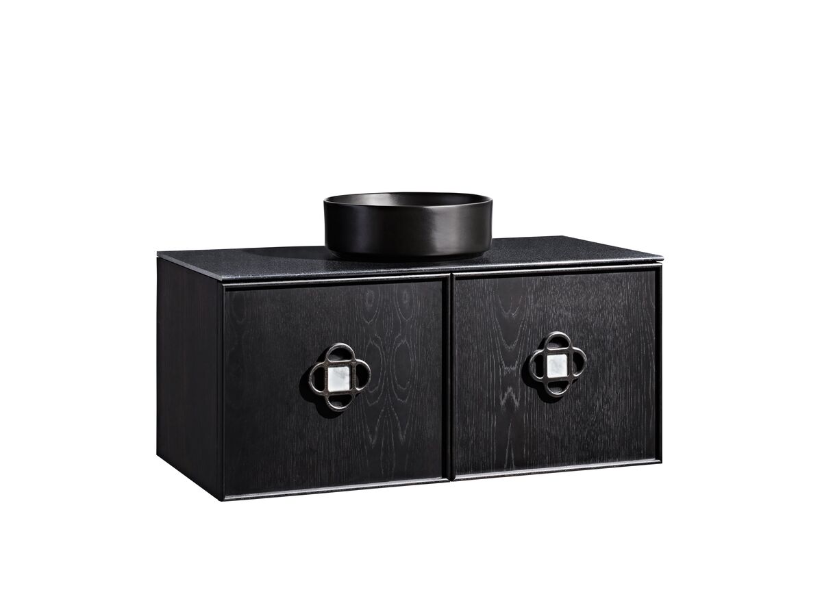 ISSY Adorn Above Counter or Semi Inset Wall Hung Vanity Unit with Two Doors & Internal Shelf with Grande Handle 34
