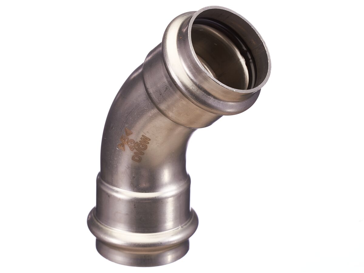 >B< Press Stainless Steel Elbow 45 Degree x 42mm