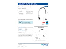 Specification Sheet - Enware Pre-Rinse Wall Mount Pre Mix Assembly (6 Star)