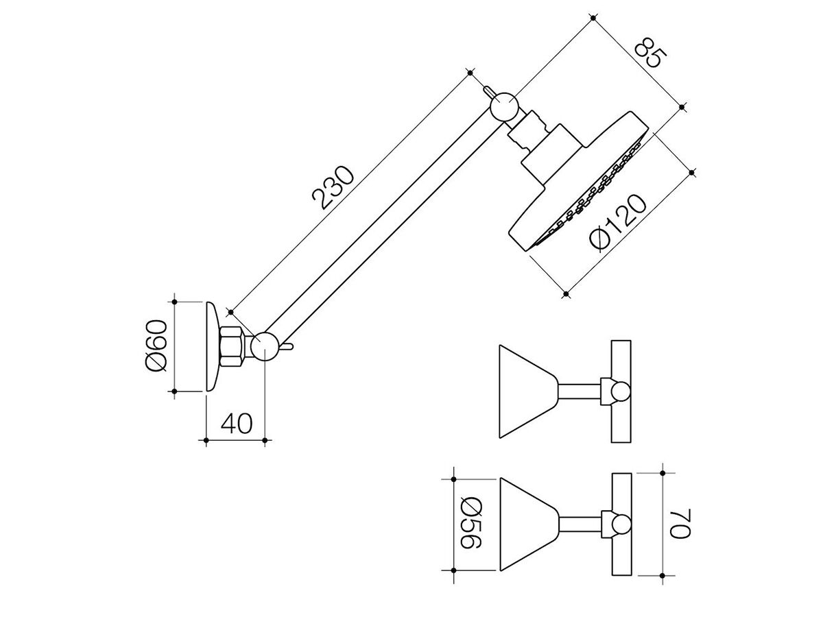 Caroma Coolibah Classic Cross Shower Set Chrome (3 Star)