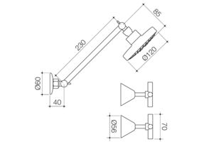 Caroma Coolibah Classic Cross Shower Set Chrome (3 Star)