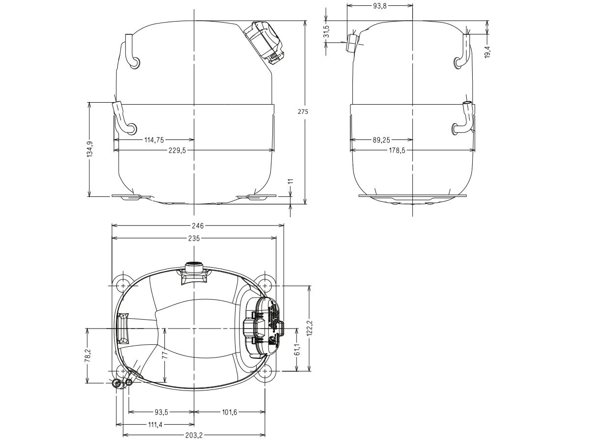 Tecumseh Compressor 1.5HP R404 LBP CAJ2464Z from Reece