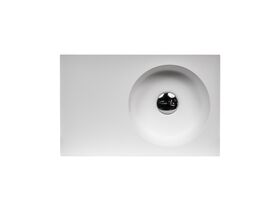 Omvivo Neo Mini Solid Surface Wall Basin Right Hand Bowl No Taphole 470mm White