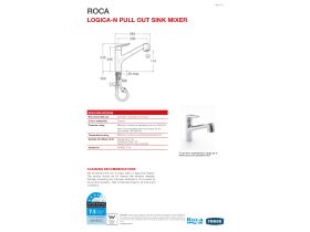 Technical Guide - Roca Logica-N Pull Out Sink Mixer Chrome (4 Star)